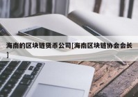 海南的区块链货币公司[海南区块链协会会长]